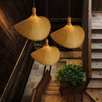 Kiyora Bamboo Pendant Light – Handwoven Asian Hanging Lamp | Natural Japandi Lighting for Calm Interiors