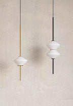 Modern White Glass Pendant Light – Adjustable LED Hanging Ceiling Fixture | Contemporary Globe Chandelier | Elegant Home Lighting