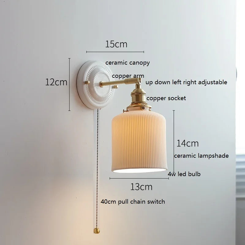Aurelle Ceramic Wall Light – Adjustable E26 Wall Lamp | Contemporary Copper Lighting | Elegant Interior Illumination