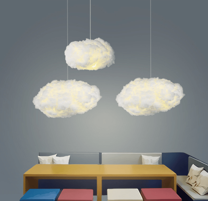 Cloud Pendant Light – Soft Cotton Hanging Lamp | Dreamy Ambient Bedroom Lighting