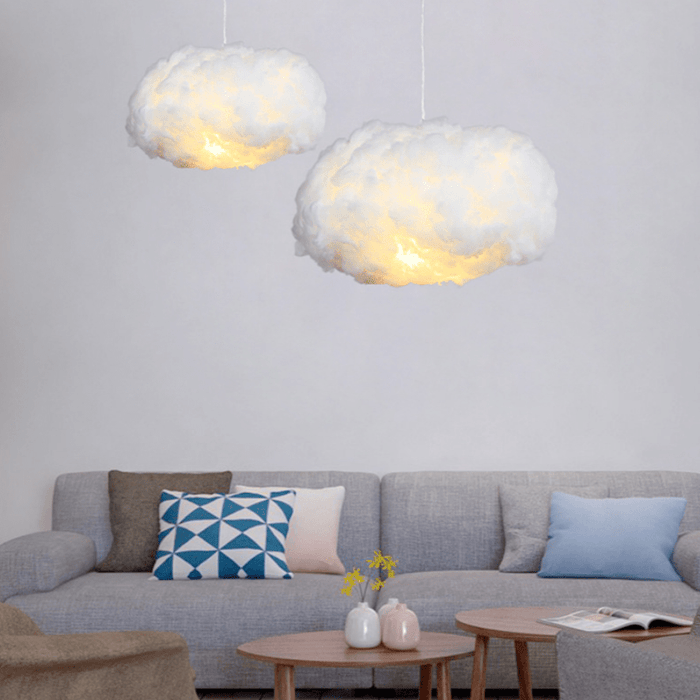 Cloud Pendant Light – Soft Cotton Hanging Lamp | Dreamy Ambient Bedroom Lighting