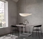 Akari Japandi Silk Chandelier – Luxury Fabric Pendant Light | Minimalist Japanese Scandinavian Ceiling Lamp