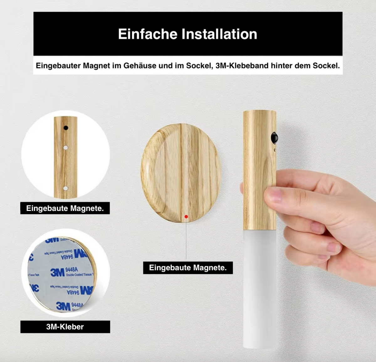 LumiSense Motion Wall Light – Wireless Rechargeable LED Sconce | Smart Sensor Lighting
