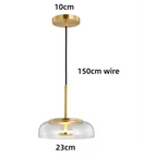 Solara Brass Pendant Light – Modern Glass LED Hanging Lamp | Elegant Ambient Interior Lighting