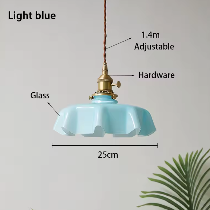 Cream Petal Glass Pendant Light – Scandinavian E26 Ceiling Lamp | Elegant Ambient Lighting | Contemporary Dining Room Feature