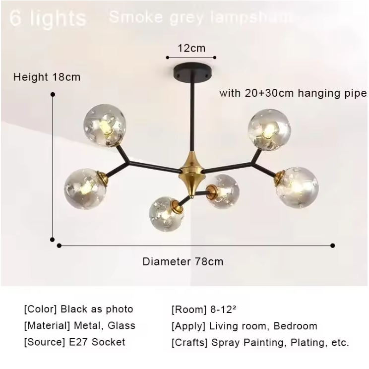 Aurelia Glass Chandelier – Modern Blown Glass Ceiling Light | Scandinavian Luxury Interior Lighting