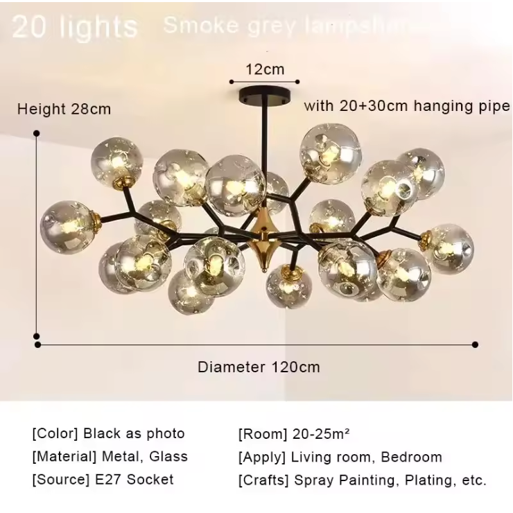 Aurelia Glass Chandelier – Modern Blown Glass Ceiling Light | Scandinavian Luxury Interior Lighting