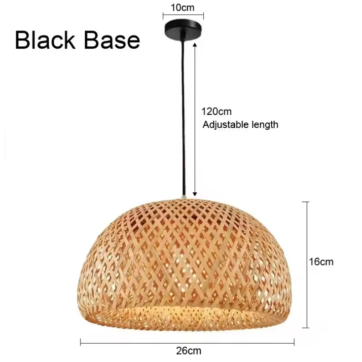Kiyora Bamboo Pendant Light – Handwoven Asian Hanging Lamp | Natural Japandi Lighting for Calm Interiors
