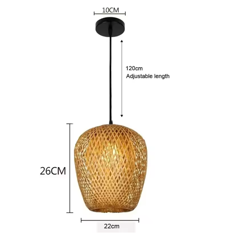 Kiyora Bamboo Pendant Light – Handwoven Asian Hanging Lamp | Natural Japandi Lighting for Calm Interiors