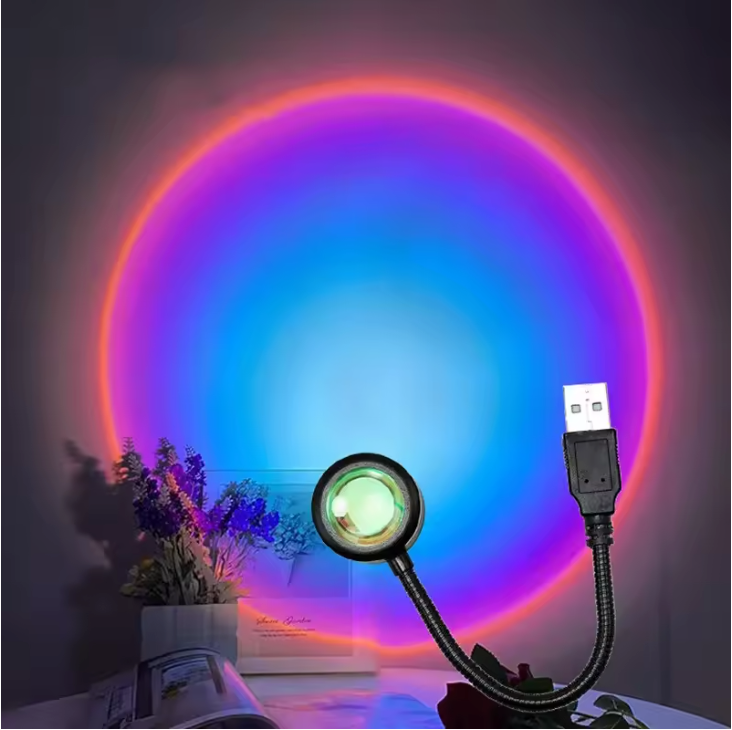 SunGlow USB Sunset LED Projector – Rainbow Night Light for Bedrooms & Ambient Lighting
