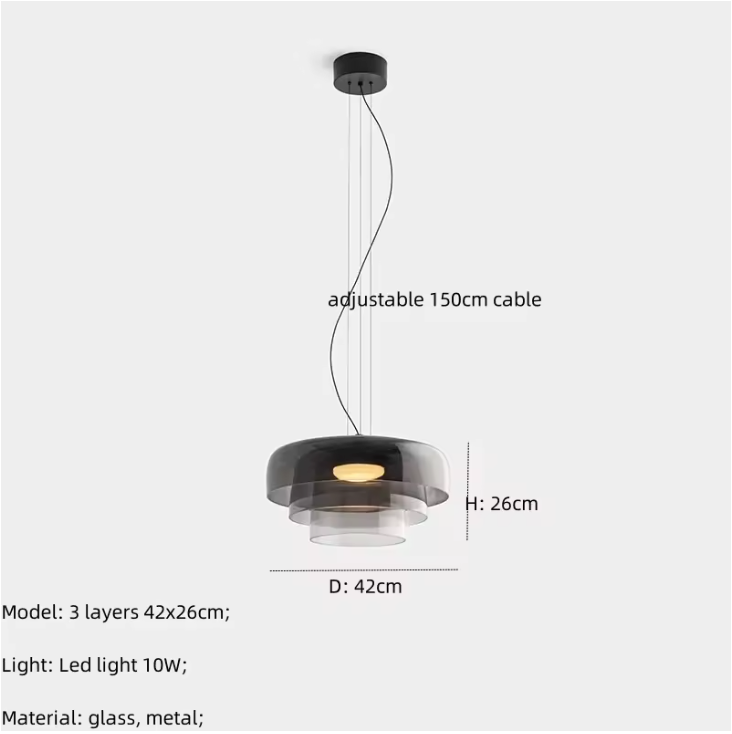 Virelli Glass Pendant Light – Vintage-Inspired Ceiling Lamp | Contemporary Medieval Style Hanging Light