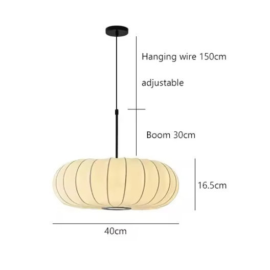 Verona Wabi-Sabi Pendant Light – Minimalist Silk Hanging Lamp | Japanese Inspired Ceiling Lighting