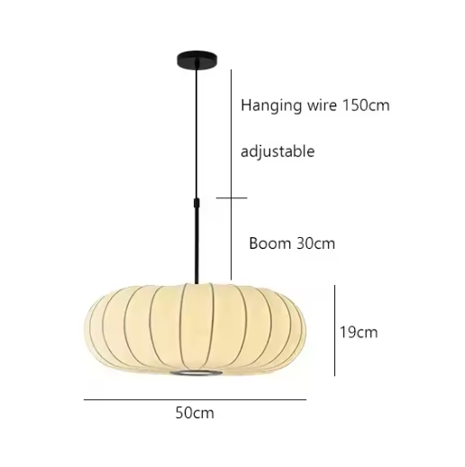 Verona Wabi-Sabi Pendant Light – Minimalist Silk Hanging Lamp | Japanese Inspired Ceiling Lighting