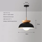 Nordic Half Wooden Pendant Light – Minimalist Scandinavian Hanging Lamp | Natural Modern Ceiling Lighting