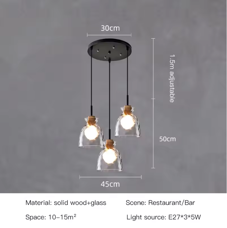 TOKYO Glass Chandelier – Minimalist Modern Pendant Light | Elegant Ambient Interior Lighting