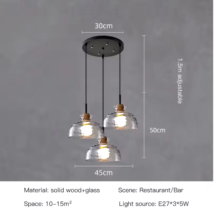TOKYO Glass Chandelier – Minimalist Modern Pendant Light | Elegant Ambient Interior Lighting