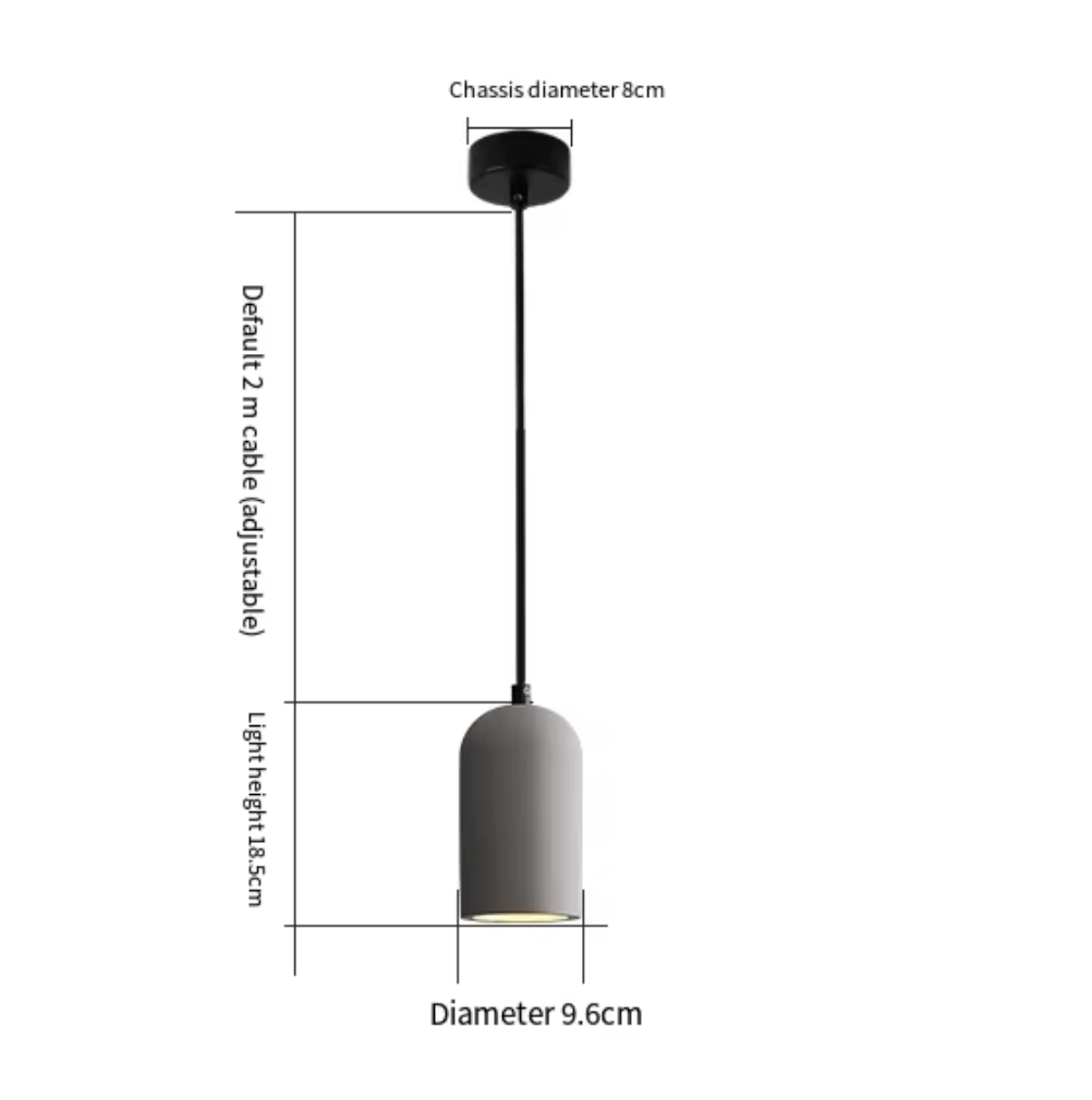 FORGI Concrete Pendant Light – Industrial Minimalist Hanging Lamp | Modern Urban Ceiling Lighting