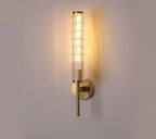 Modern Clear Glass Wall Light – Gold Brass E14 LED Wall Lamp for Bedrooms, Hallways & Bathrooms