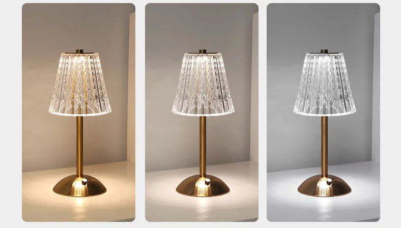 Aurora CrystalTouch – Classic Crystal LED Table Lamp with Touch Control