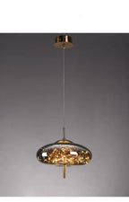 Modern Glass LED Pendant Light – Dimmable Hanging Ceiling Fixture | Luxury Designer Chandelier | Contemporary Home Lighting