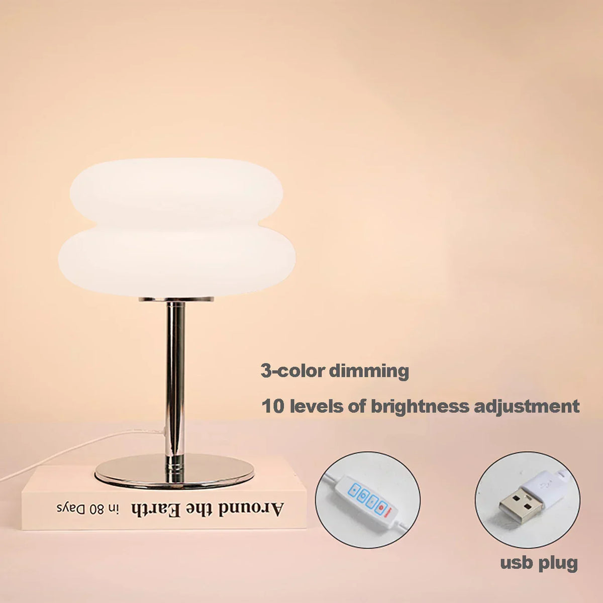 LumiMush Bauhaus Table Lamp – Retro Mushroom Lamp with 9-Level Dimming