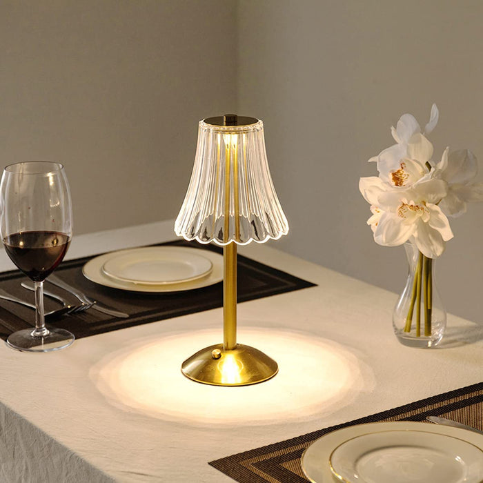 Aurielle Crystal Table Lamp – Rechargeable LED Lamp with Crystal Finish | Dimmable Cordless Ambient Lighting