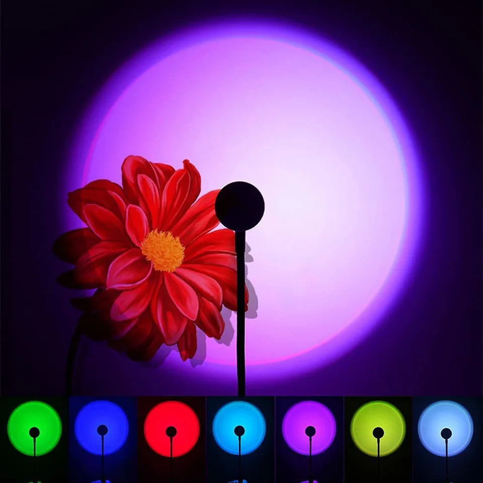 SunGlow USB Sunset LED Projector – Rainbow Night Light for Bedrooms & Ambient Lighting