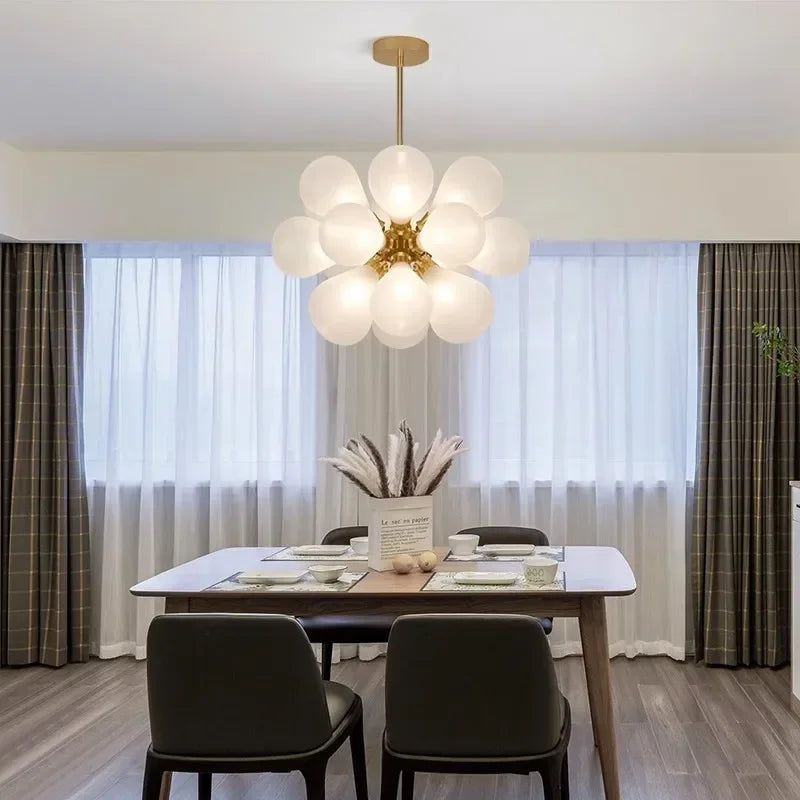 Luxury Bubble Glass Chandelier – Contemporary G9 Pendant Light | Statement LED Ceiling Fixture | Elegant Interior Centrepiece