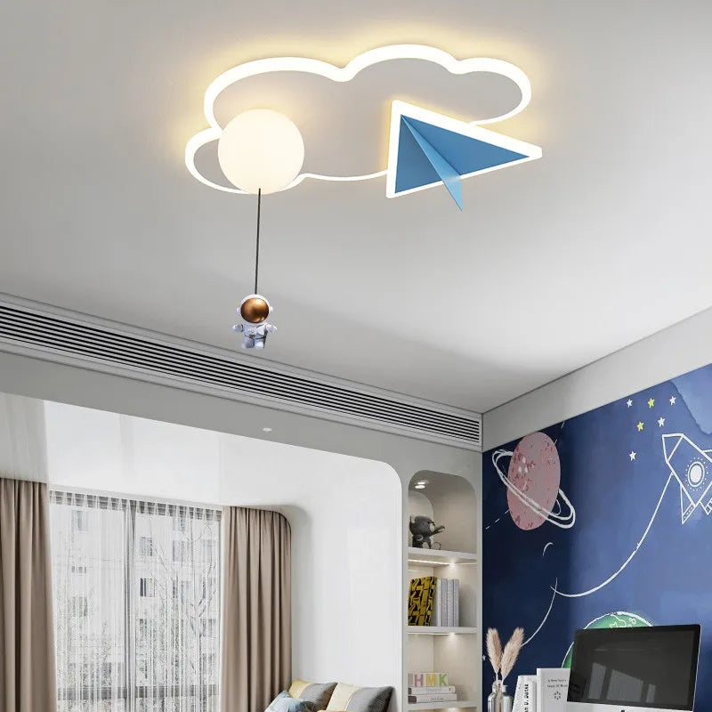 Astrova Cloud Ceiling Light – LED Astronaut Ceiling Lamp | Dimmable Kids Room Lighting with Remote Control