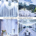 LumiDrape USB Curtain Lights – LED Fairy Light Curtain with Remote Control | Decorative Indoor Lighting