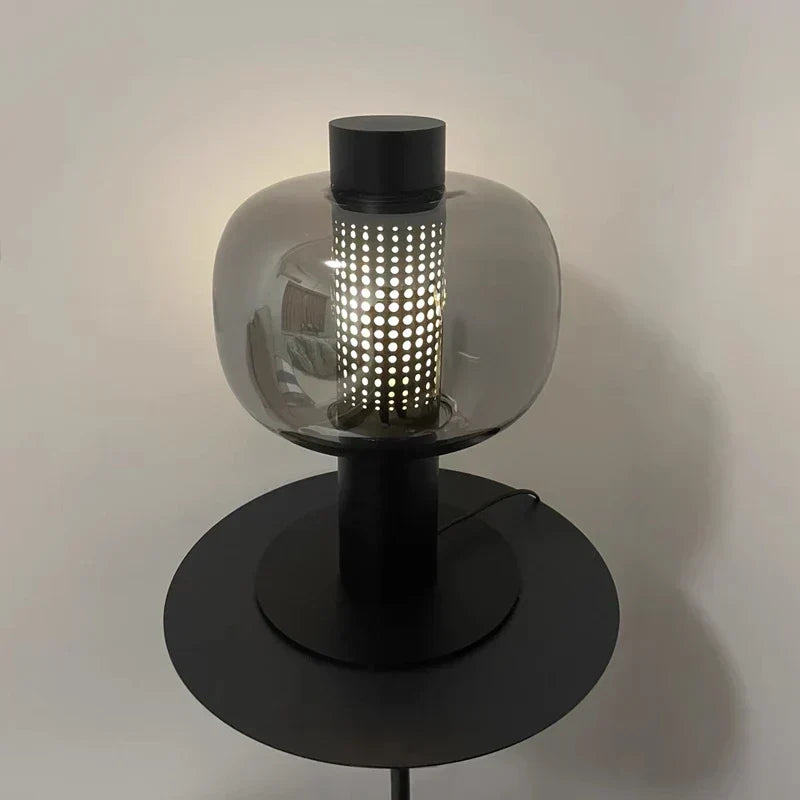 BonboriGlow Nordic Glass Lamp – Minimalist Amber & Smoke Grey Designer Lamp