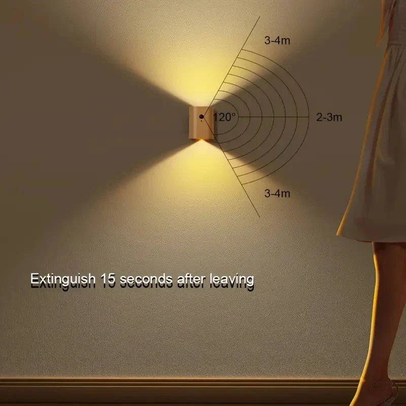 NordVale Sensor Wall Light – Wooden LED Motion Sensor Lamp | Modern Up & Down Ambient Lighting