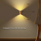 NordVale Sensor Wall Light – Wooden LED Motion Sensor Lamp | Modern Up & Down Ambient Lighting
