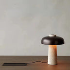TerraStone Travertine Table Lamp – Natural Stone Designer Light | Wabi-Sabi Ambient Lighting