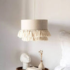 Nomad Linen Pendant Light – Wabi-Sabi Fabric Ceiling Lamp | Boho Japandi Ambient Lighting