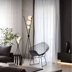 LunaGlow 3D Moon Floor Lamp – Modern LED Tripod Lamp with Satin Glass Globes