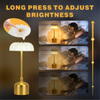 LumiVintage 3000 – Retro LED Table Lamp with Touch Dimming & Rechargeable Battery