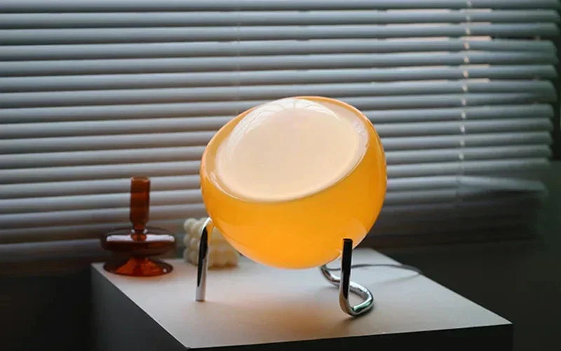 LumiEgg Retro Bauhaus Table Lamp – Glass LED Table Lamp | Nordic Minimalist Lighting