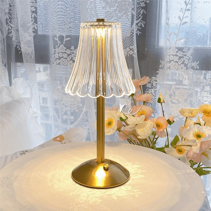 Aurielle Crystal Table Lamp – Rechargeable LED Lamp with Crystal Finish | Dimmable Cordless Ambient Lighting