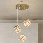Aurelium Crystal Pendant Light – Modern Staircase Chandelier | Luxury LED Hanging Lamp for Grand Interiors