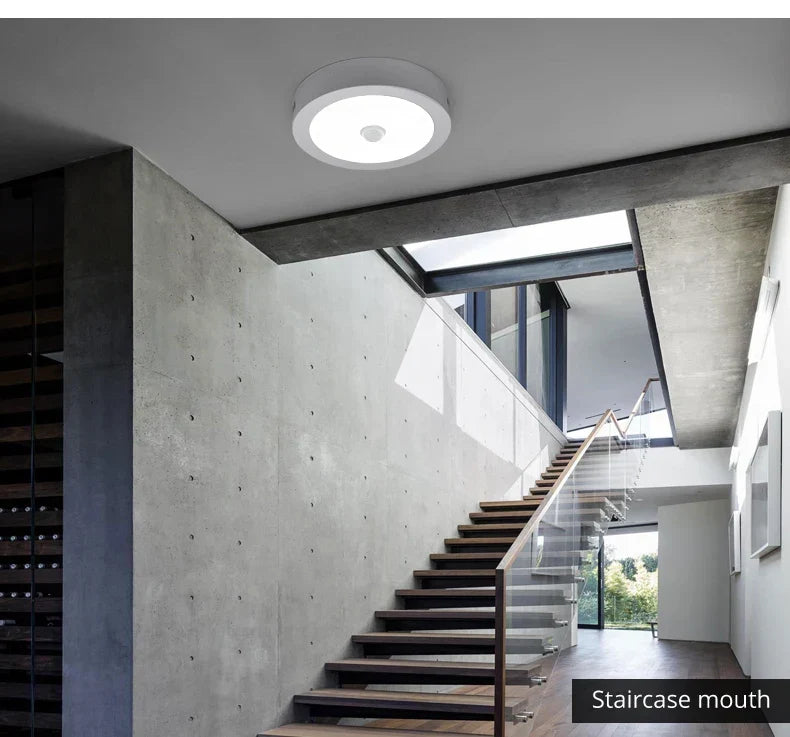 LED Ceiling Light with Motion Sensor – Automatic Round Ceiling Fixture | Energy-Efficient Indoor Lighting | PIR Sensor Ceiling Lamp
