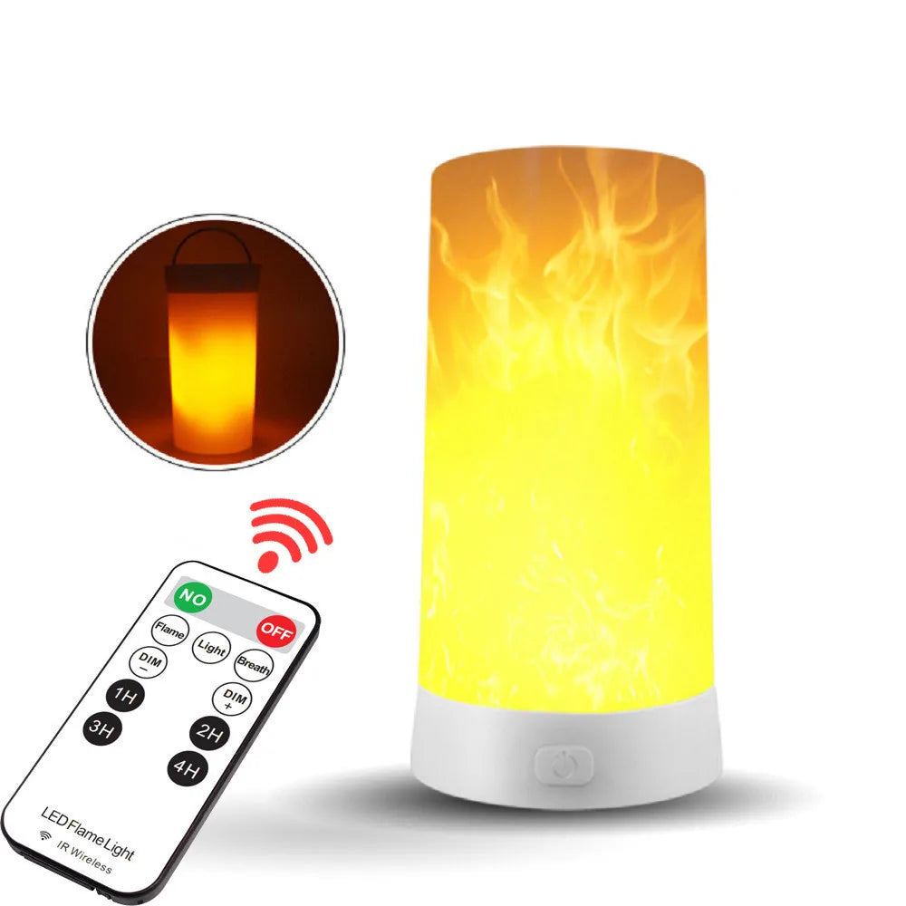 EmberAura Rechargeable Flame Lamp – USB LED Ambient Light with 4 Lighting Modes | Realistic Flame Effect Lamp