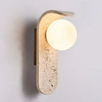 Cavora Stone Wall Light – Scandinavian Glass & Natural Stone Sconce | Up & Down Ambient Lighting | Contemporary Interior Design