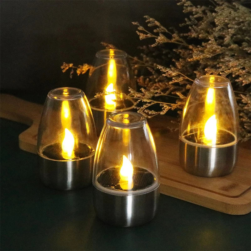LumiVibe Solar LED Candle – Rechargeable Waterproof Garden Light with Flame Effect