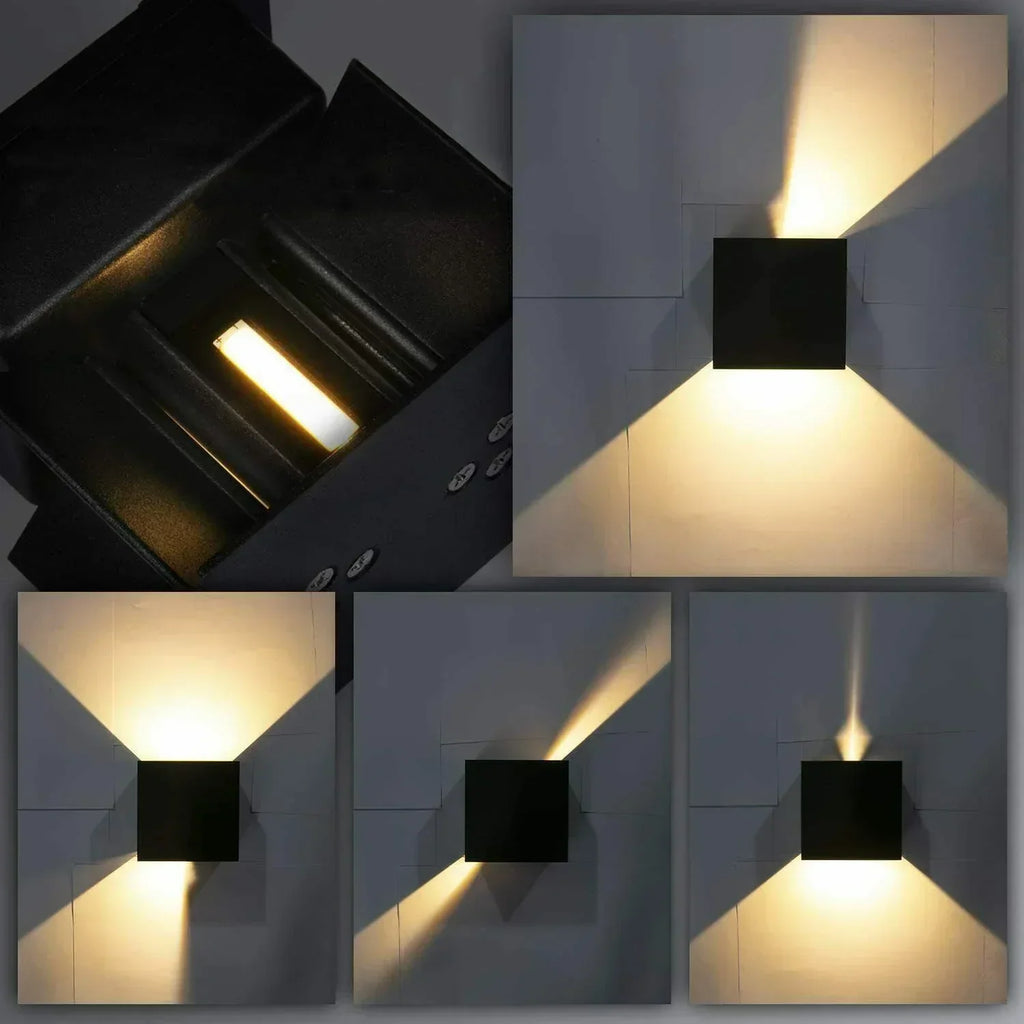 CubeBeam LED Wall Lights Set of 4 – Adjustable Up & Down Outdoor Wall Lights | Modern Aluminium Lighting