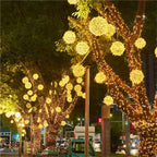 LED Rattan Ball String Lights – Outdoor Fairy Lights for Gardens, Weddings, Patios, Trees & Festive Decorations