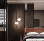 Modern White Glass Pendant Light – Adjustable LED Hanging Ceiling Fixture | Contemporary Globe Chandelier | Elegant Home Lighting