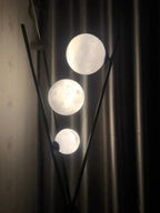 LunaGlow 3D Moon Floor Lamp – Modern LED Tripod Lamp with Satin Glass Globes