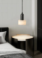 Marble Pendant Light with Iron Finish – Modern Nordic LED Ceiling Lamp | Luxury Contemporary Lighting