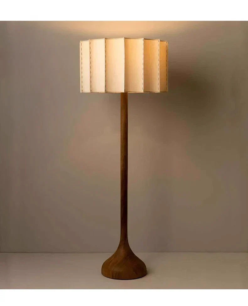 HikariWood Floor Lamp – Wabi-Sabi Wooden Standing Light | Japandi Ambient LED Lighting for Modern Interiors